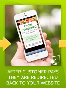 Step 3) After customer pays, they are redirected back to your online ordering website for online order confirmation