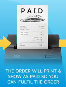 Step 4) The online order will be printed out in your restaurant and the receipt will show as paid - you can now make and deliver the order 